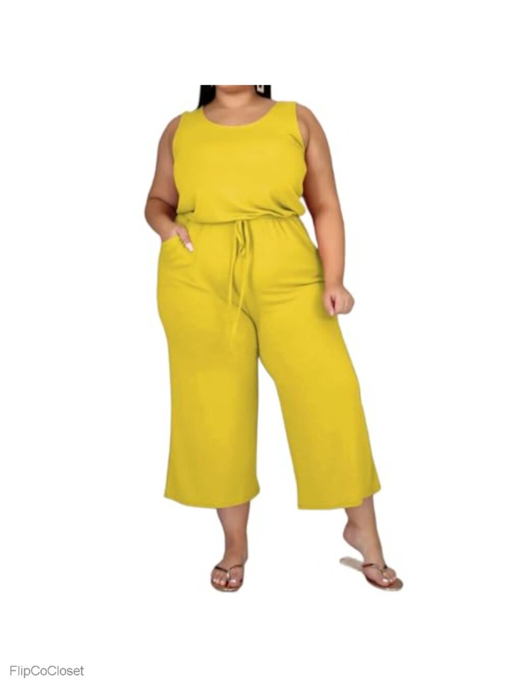 Plus Size Women's Sleeveless Jumpsuit Wide Leg Cute Romper